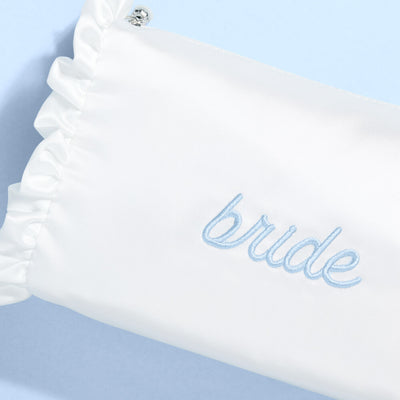 The Bride Beauty Bag - embroidered satin bag