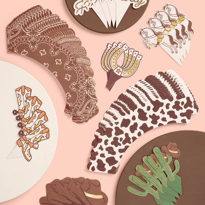 Saddle Up Cupcake Set - 24 liners + toppers
