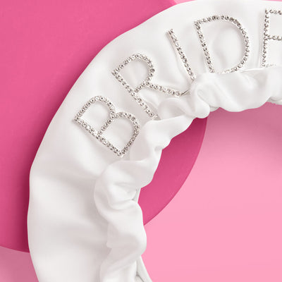 Ruffles Headband - white satin headband