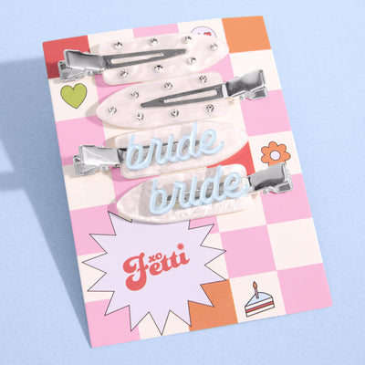 Something Blue Clips - 4 white acrylic clips