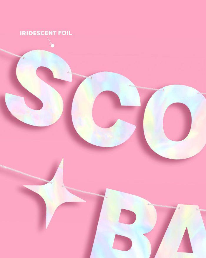 Scorpio Baby Banner - iridescent foil banner