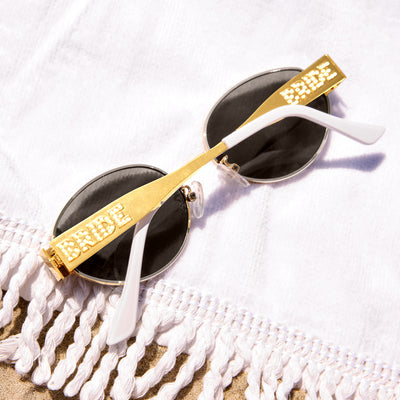 Golden Bride Sunnies - pearl embossed sunglasses