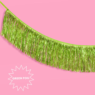 Limelight Fringe - lime green foil banner