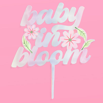 Baby in Bloom Topper - iridescent cake topper