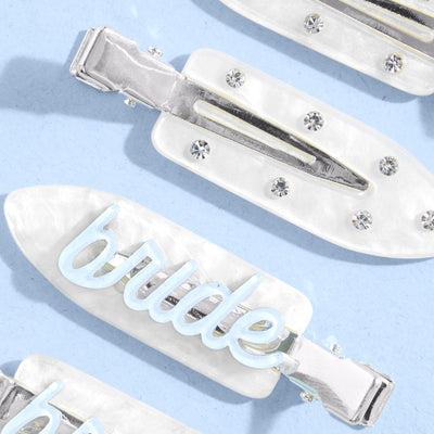 Something Blue Clips - 4 white acrylic clips