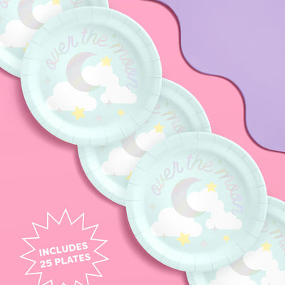 Over the Moon Plates - 25 paper plates