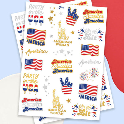Party in the USA Tats - 34 foil temporary tattoos