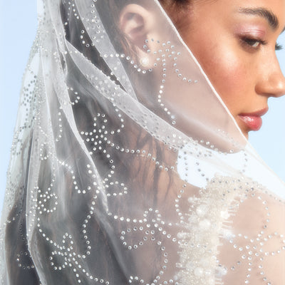 The Bow Veil - premium tulle w. rhinestones