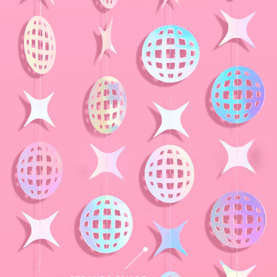 Shimmer Disco Garland - iridescent foil backdrop