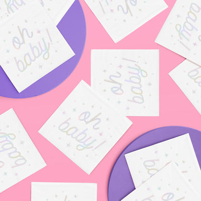 Oh Baby Napkins - 50 white napkins