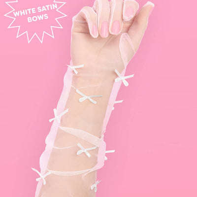 Tying the Knot Gloves - sheer bow gloves
