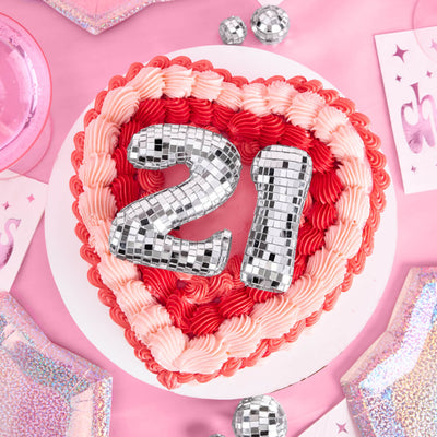 21 Disco Topper - 6 pc mirrored cake toppers