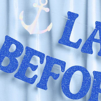 Last Sail Before the Veil Banner - blue glitter + iridescent banner