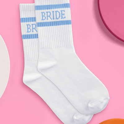 Something Blue Socks - white tube socks