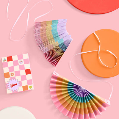 Rainbow Banner - paper fan banner