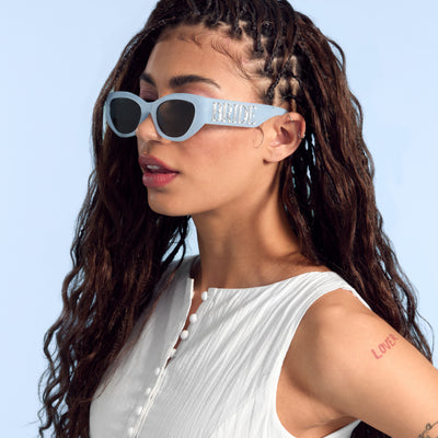 Something Blue Sunnies - bride embossed sunglasses