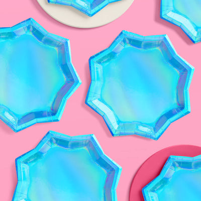 Blue Shimmer Plates - 25 paper plates