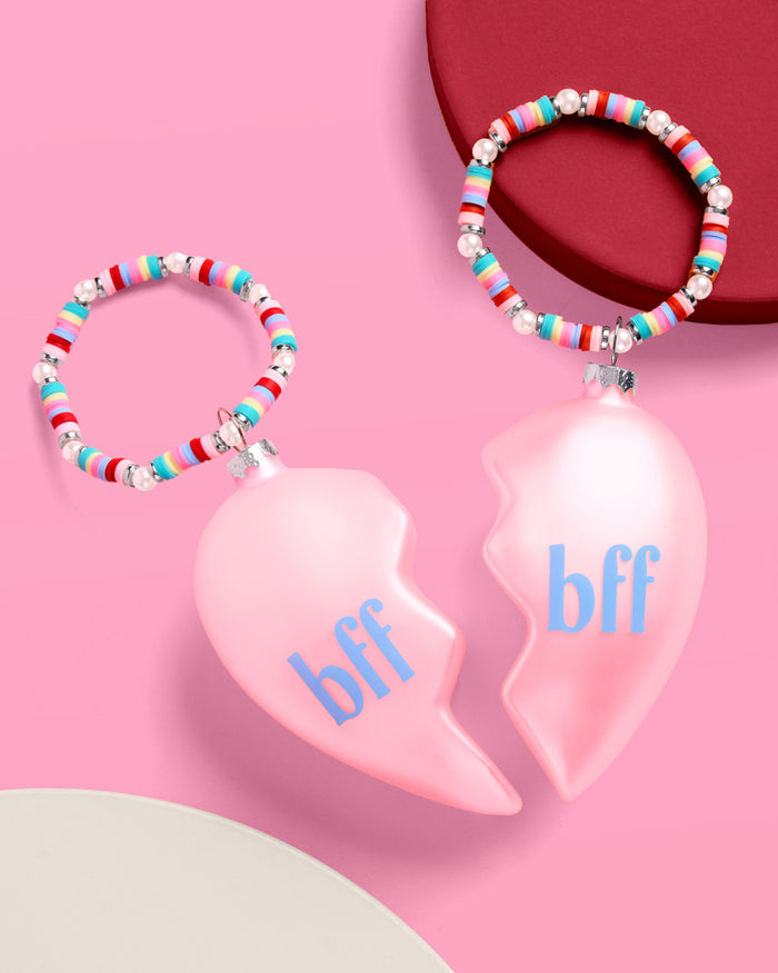 BFF Ornament - 2 piece split heart ornament