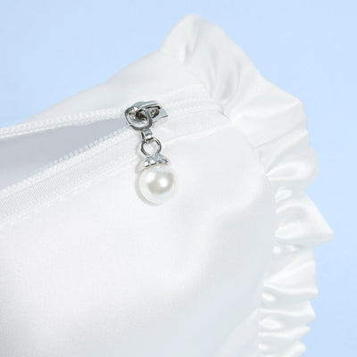 The Bride Beauty Bag - embroidered satin bag