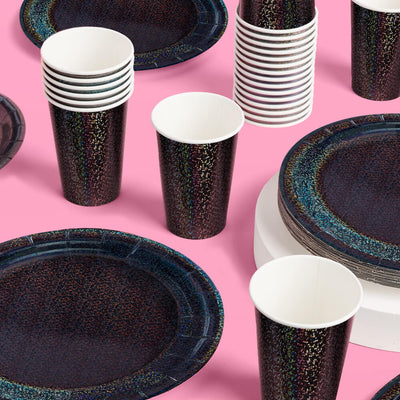 Black Shimmer Cups - 50 paper cups