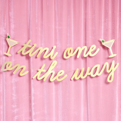 Tini One On The Way Banner - gold foil banner