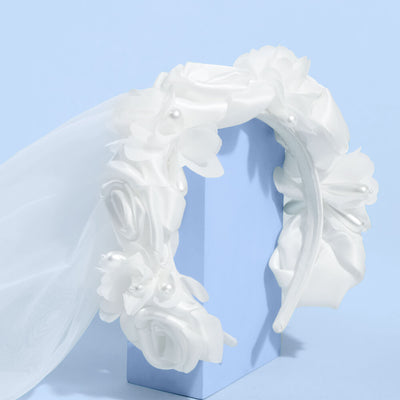The Rosette Veil - premium headband w. tulle veil