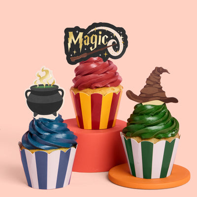 Wizard Cupcake Set - 24 sets of liners + toppers