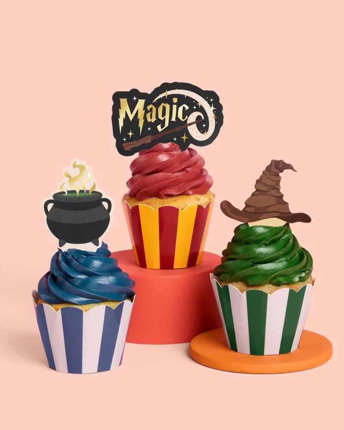 Wizard Cupcake Set - 24 sets of liners + toppers