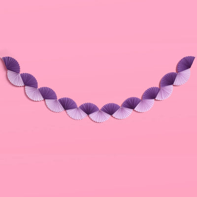 Purple Garland - paper fan banner