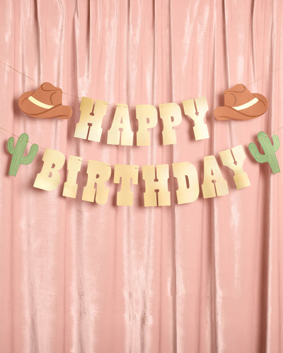 Wild Wild West Banner - gold foil banner