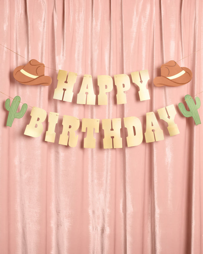 Wild Wild West Banner - gold foil banner