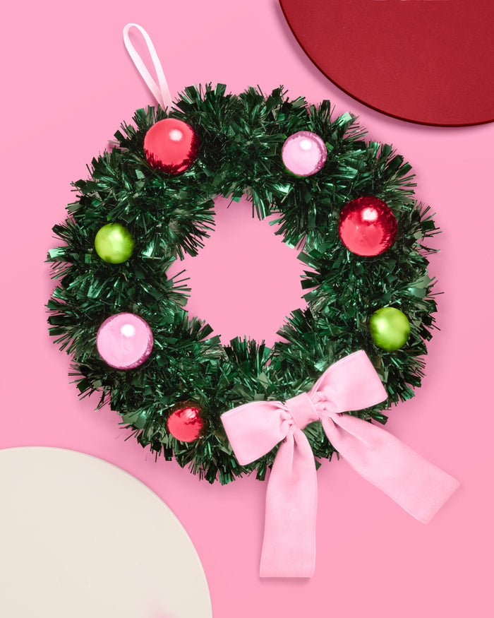 Pinkmas Wreath - iridescent mini wreath