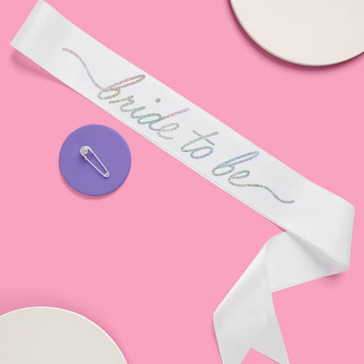 Bridal Bliss Sash - white satin sash