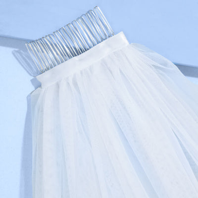 The Feather Veil - premium tulle w. feathered trim