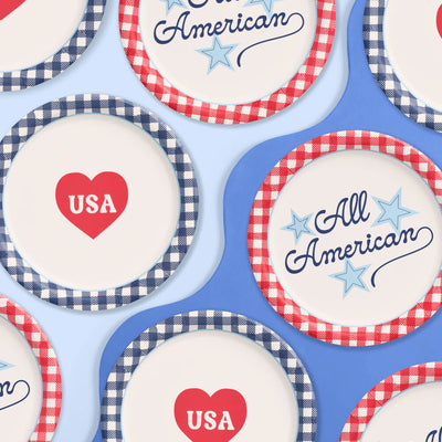 All American Plates - 24 paper plates