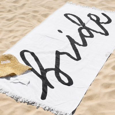 Classic Bride Beach Towel - fringe cotton towel