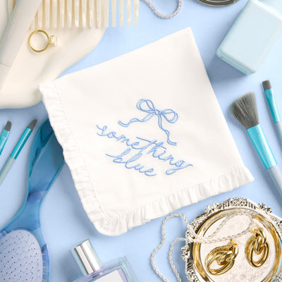 Something Blue Hanky - embroidered handkerchief
