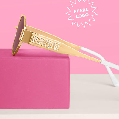 Golden Bride Sunnies - pearl embossed sunglasses