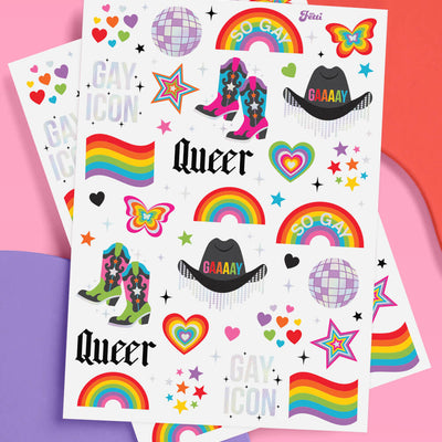 Gay Icon Tats - 52 temporary tattoos