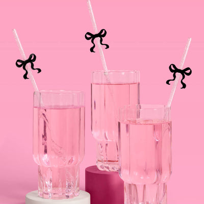 Little Black Bow Straws - 12 reusable straws