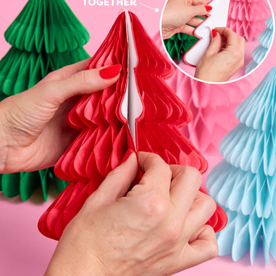 Very Merry Tree Set - 4 accordion tissue paper trees