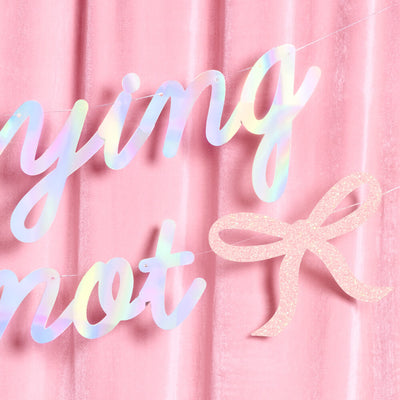 She's Tying the Knot Banner - iridescent foil banner
