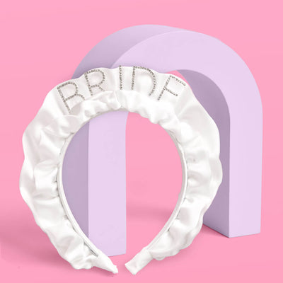 Ruffles Headband - white satin headband