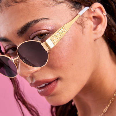 Golden Bride Sunnies - pearl embossed sunglasses