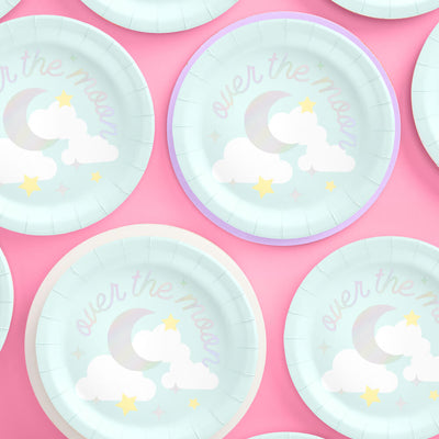 Over the Moon Plates - 25 paper plates