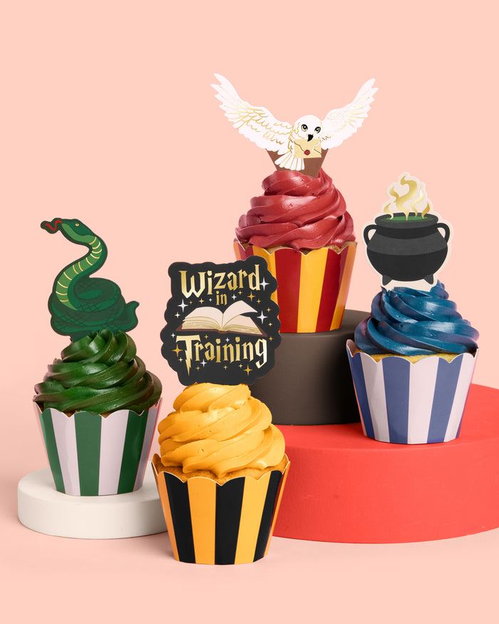 Wizard Cupcake Set - 24 sets of liners + toppers