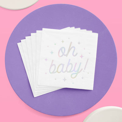 Oh Baby Napkins - 50 white napkins