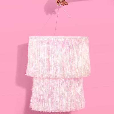 Iridescent Party Chandelier - sparkly foil chandelier