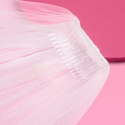Ruffled Romance Veil - white bridal veil w. ruffle
