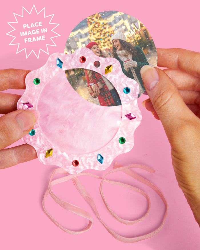 Picture Perfect Ornament - pink frame ornament
